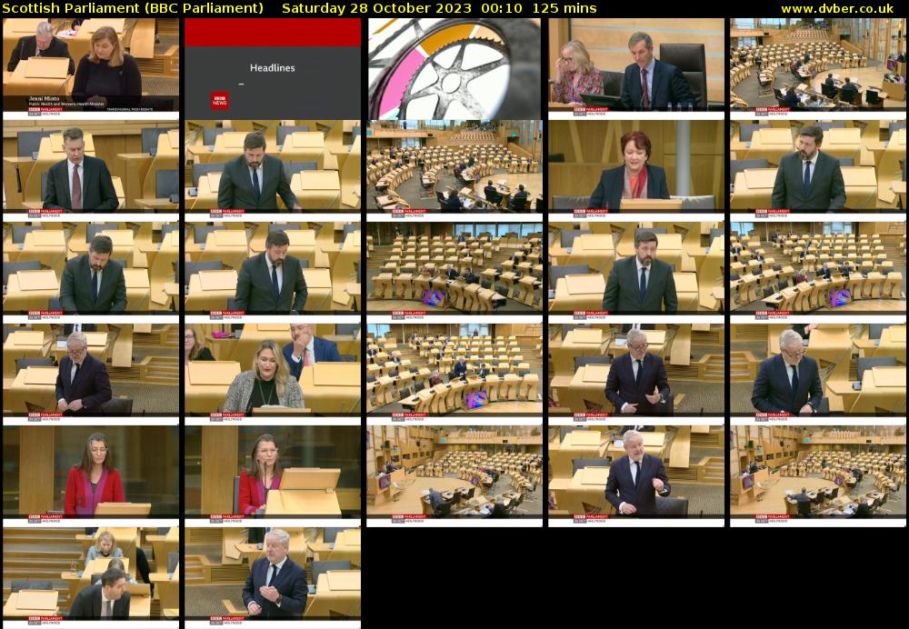 Scottish Parliament (BBC Parliament) Saturday 28 October 2023 00:10 - 02:15