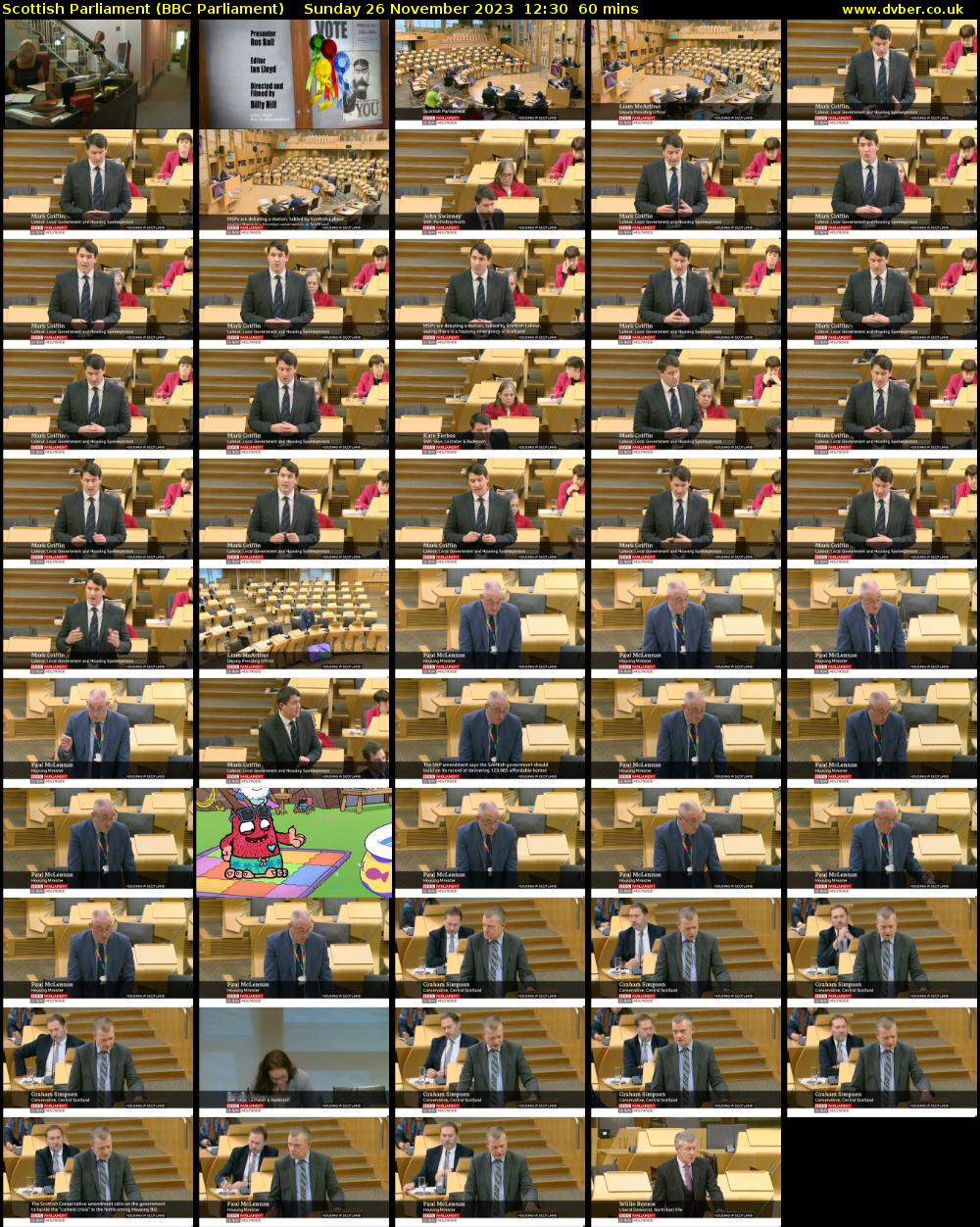 Scottish Parliament (BBC Parliament) Sunday 26 November 2023 12:30 - 13:30