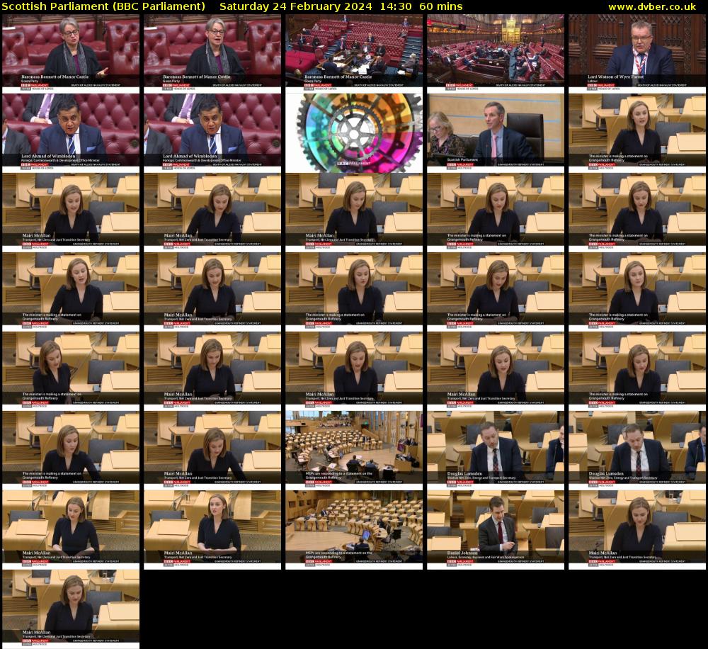 Scottish Parliament (BBC Parliament) Saturday 24 February 2024 14:30 - 15:30