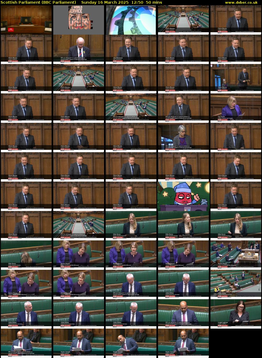 Scottish Parliament (BBC Parliament) Sunday 16 March 2025 12:50 - 13:40