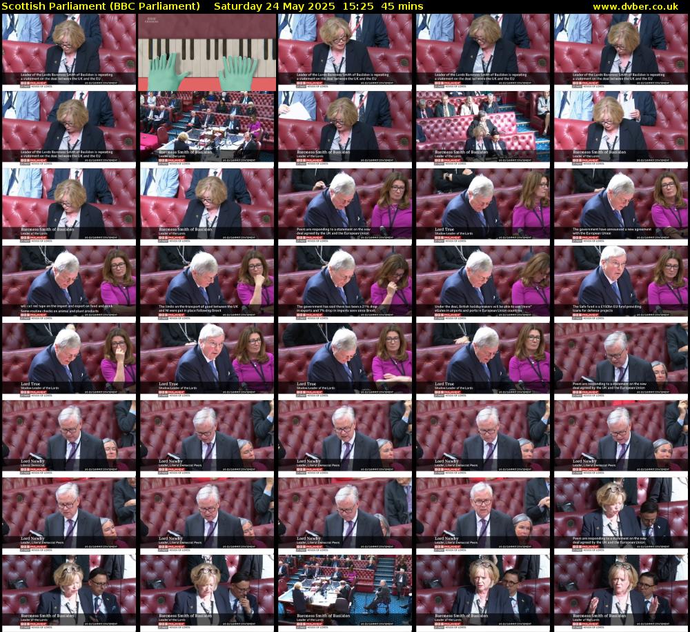 Scottish Parliament (BBC Parliament) Saturday 24 May 2025 15:25 - 16:10