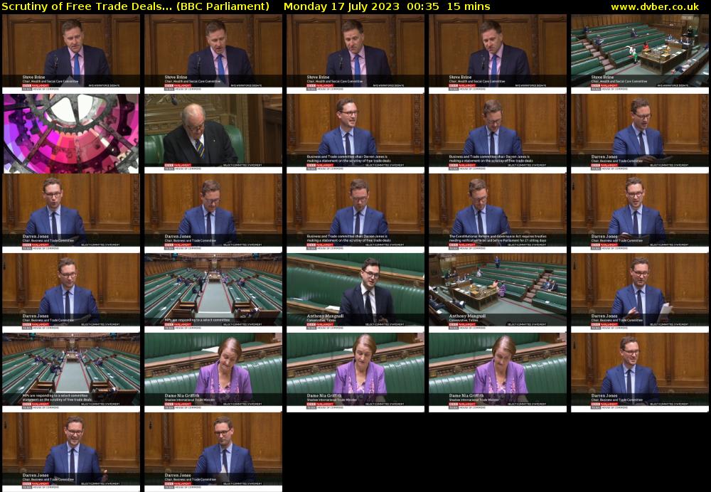 Scrutiny of Free Trade Deals... (BBC Parliament) Monday 17 July 2023 00:35 - 00:50