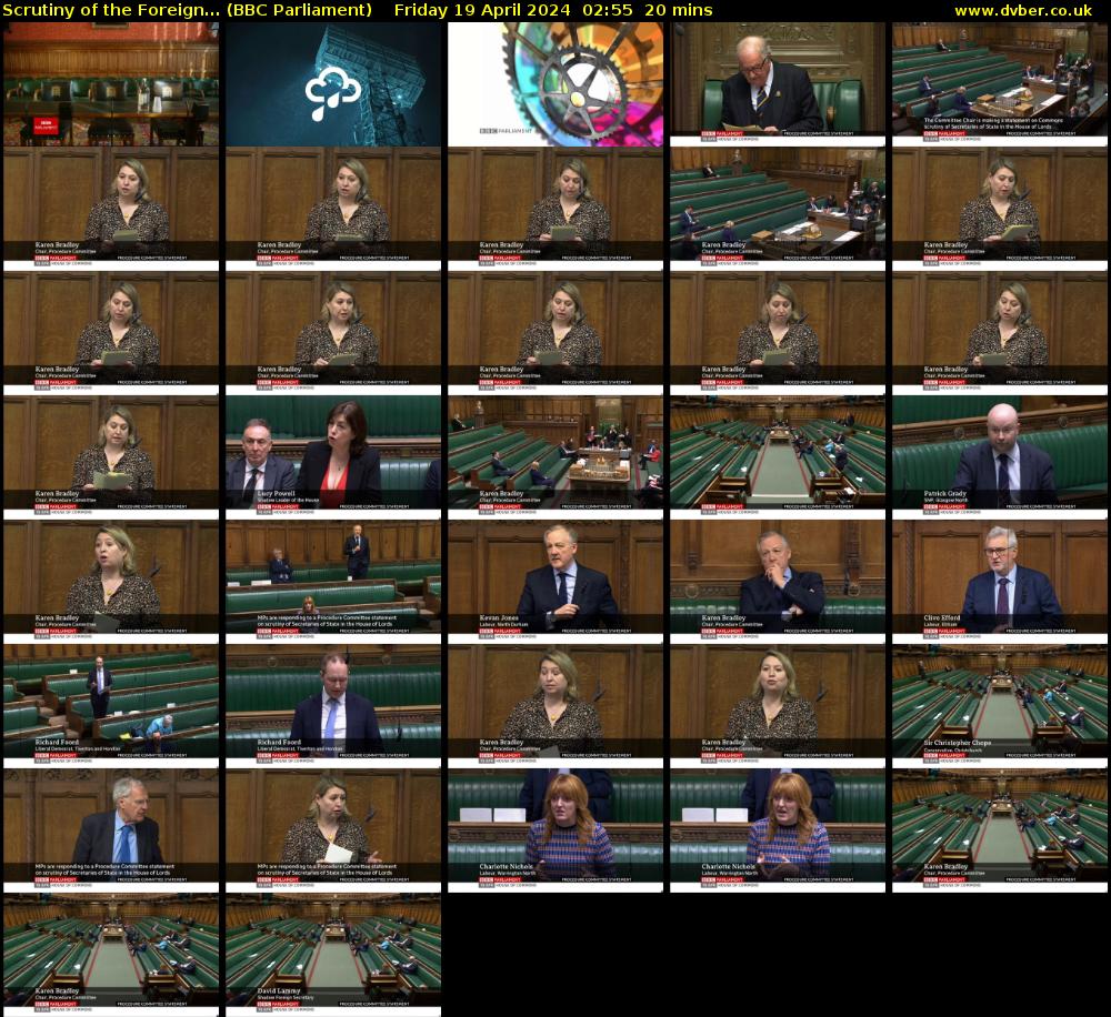 Scrutiny of the Foreign... (BBC Parliament) Friday 19 April 2024 02:55 - 03:15