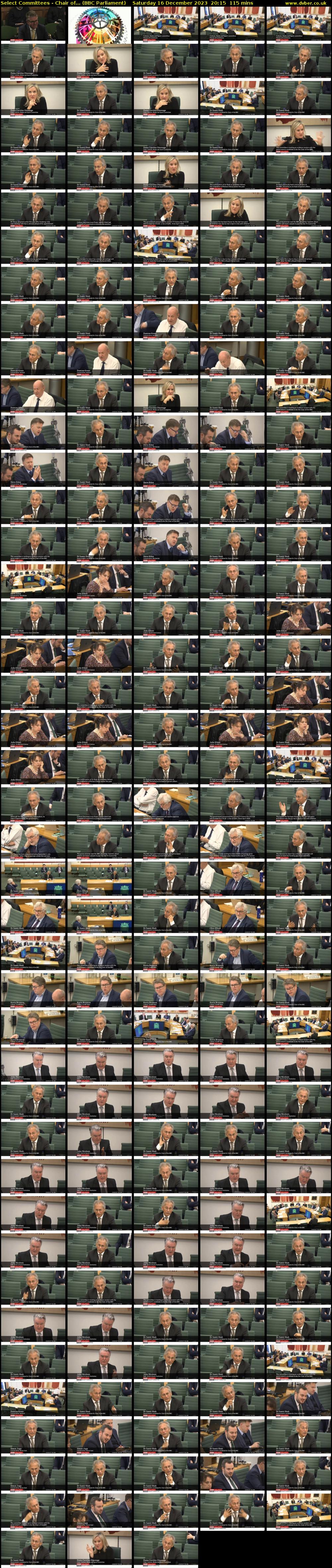 Select Committees - Chair of... (BBC Parliament) Saturday 16 December 2023 20:15 - 22:10