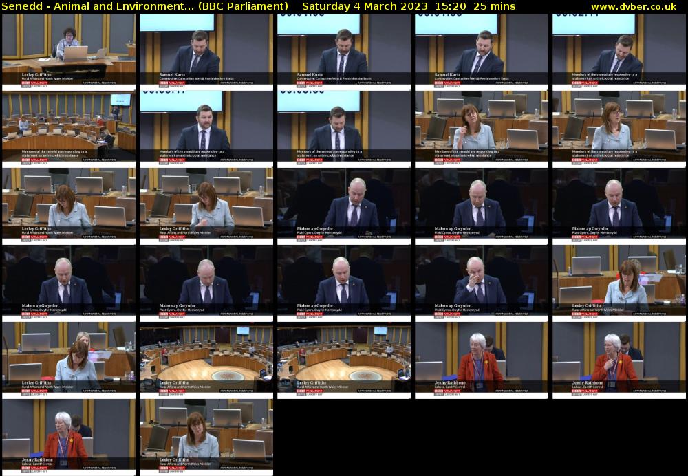 Senedd - Animal and Environment... (BBC Parliament) Saturday 4 March 2023 15:20 - 15:45