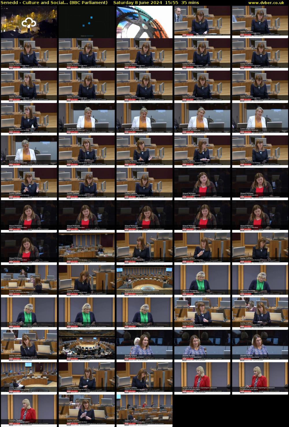 Senedd - Culture and Social... (BBC Parliament) Saturday 8 June 2024 15:55 - 16:30