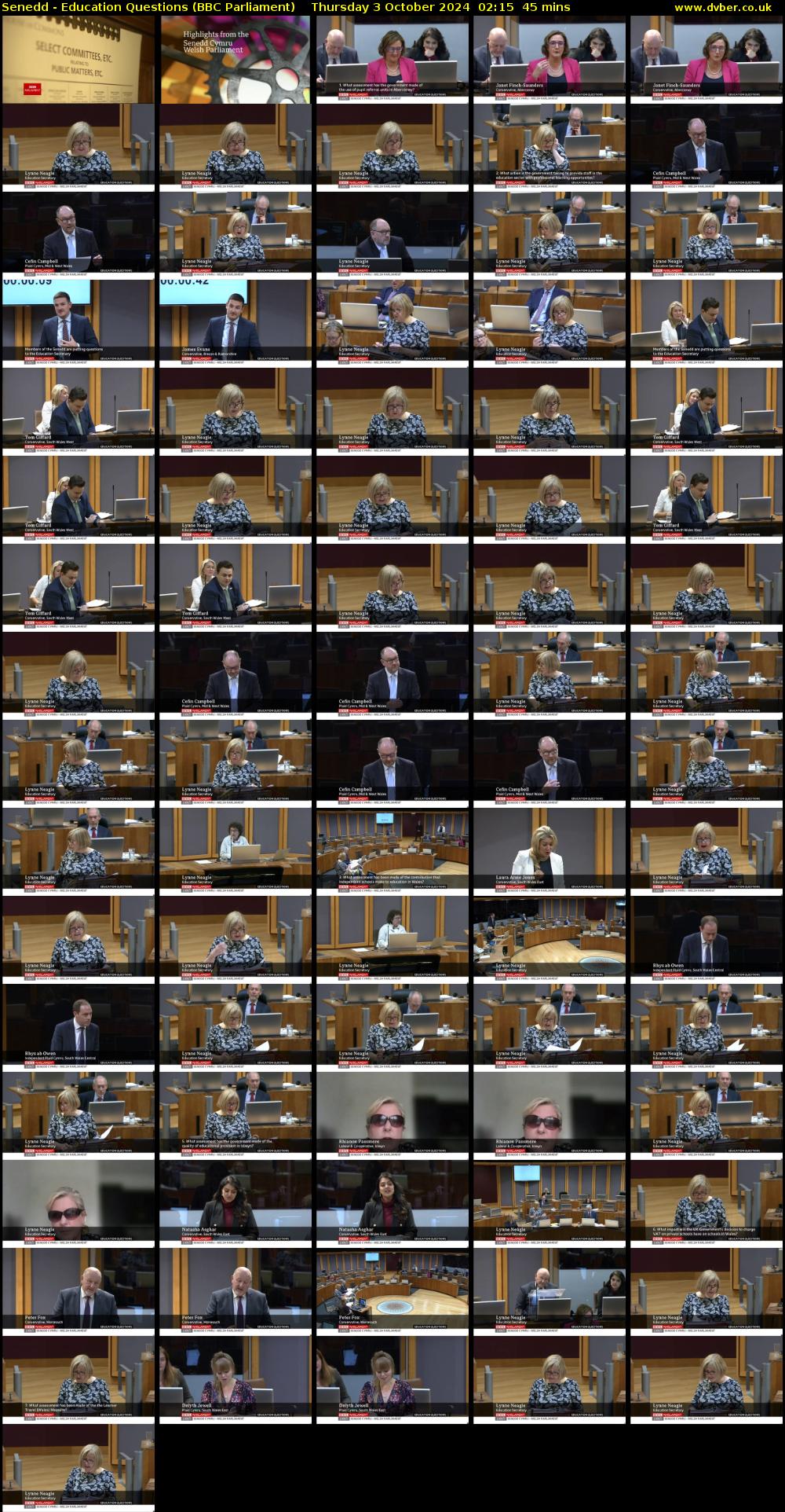 Senedd - Education Questions (BBC Parliament) Thursday 3 October 2024 02:15 - 03:00