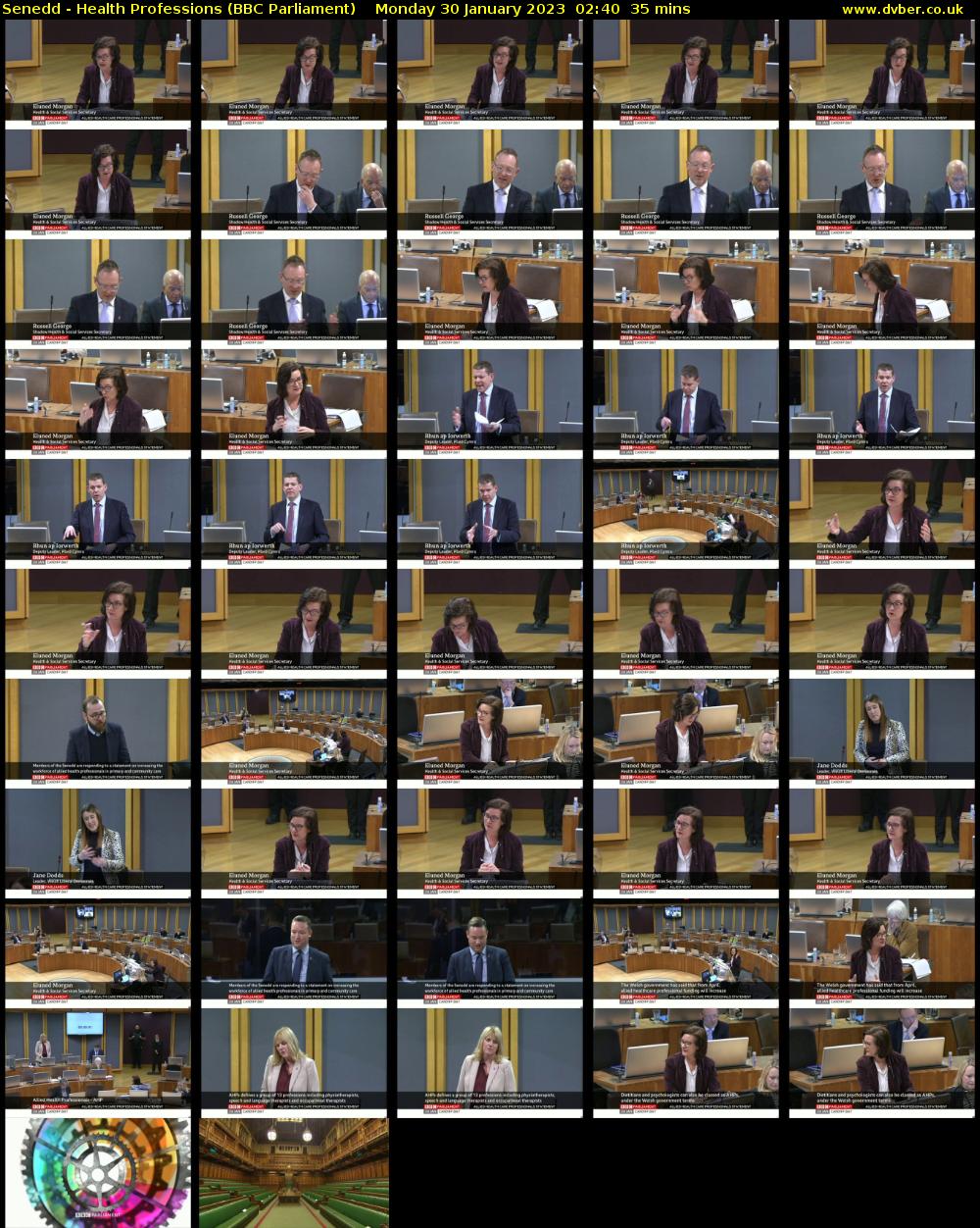 Senedd - Health Professions (BBC Parliament) Monday 30 January 2023 02:40 - 03:15