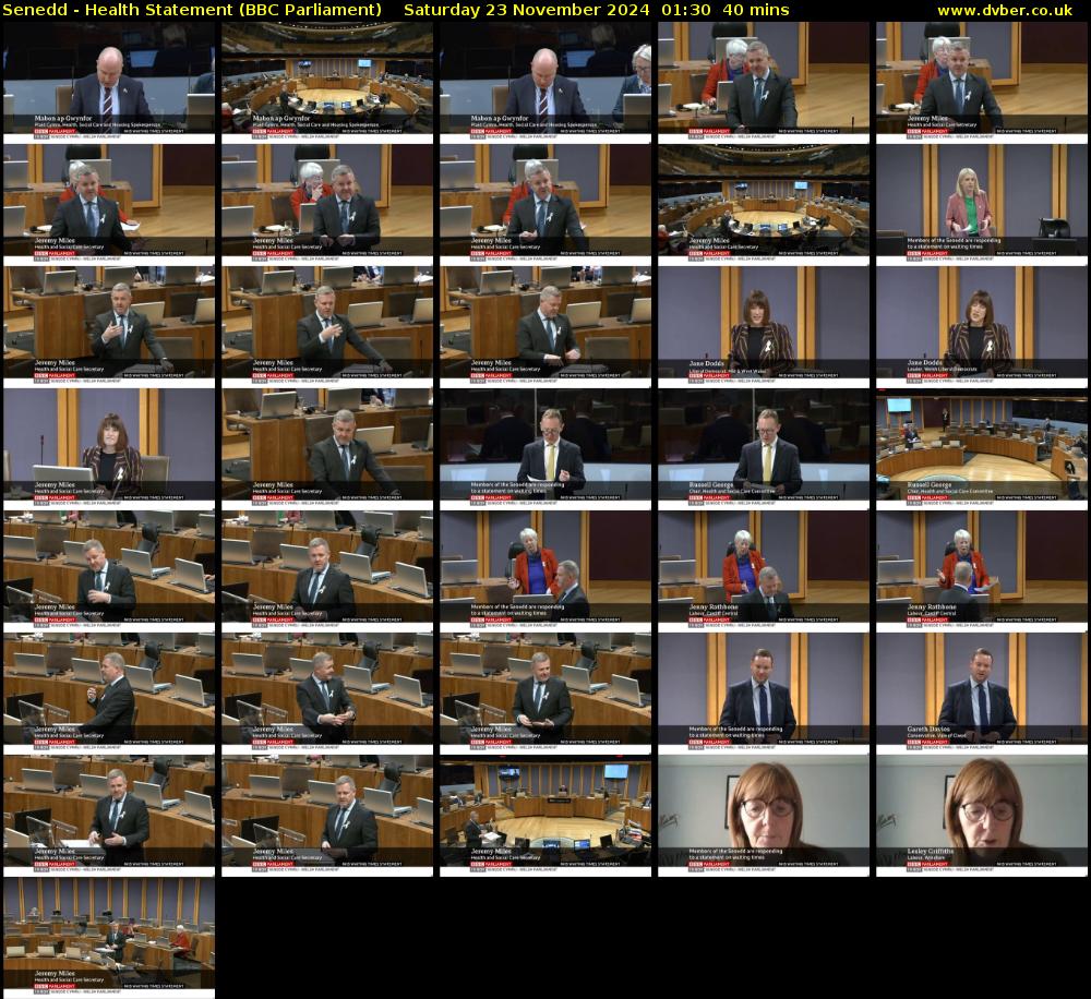 Senedd - Health Statement (BBC Parliament) Saturday 23 November 2024 01:30 - 02:10