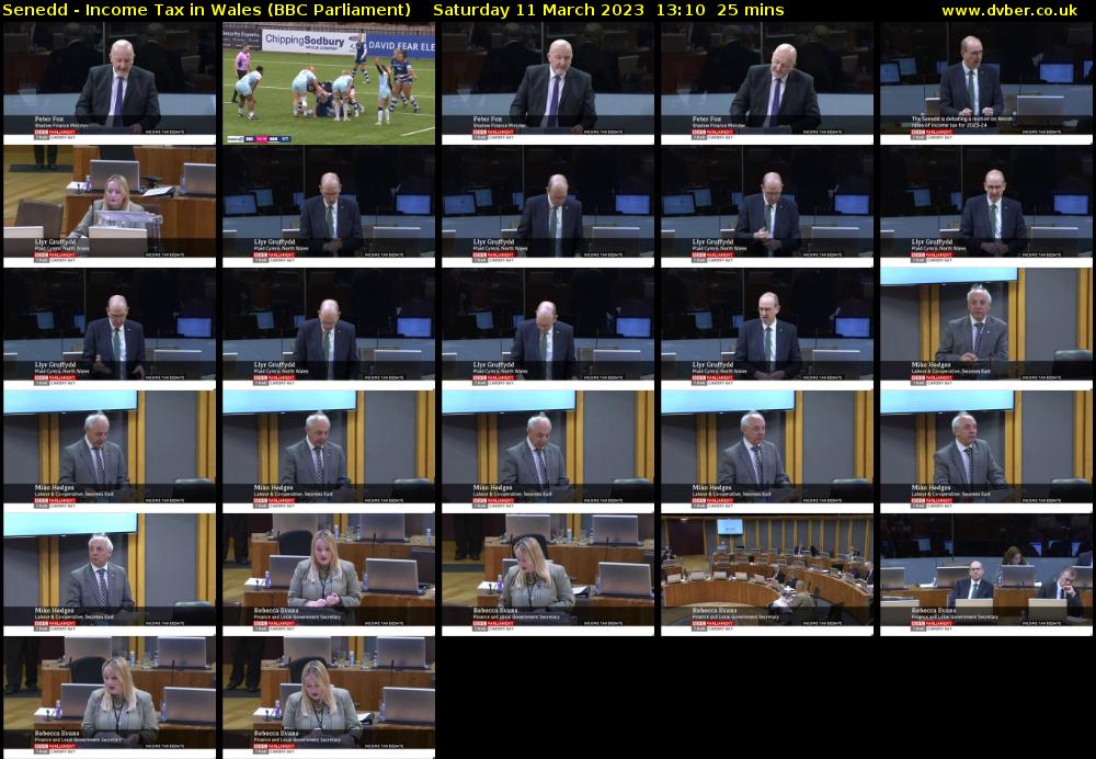 Senedd - Income Tax in Wales (BBC Parliament) Saturday 11 March 2023 13:10 - 13:35