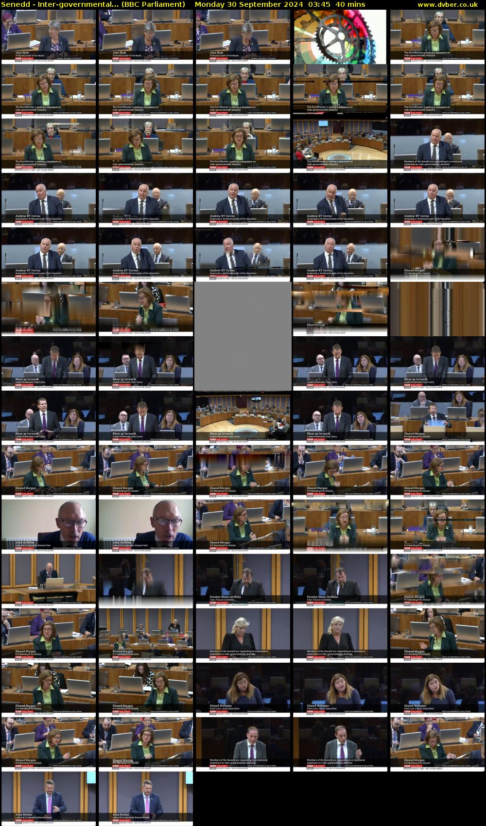 Senedd - Inter-Governmental... (BBC Parliament) Monday 30 September 2024 03:45 - 04:25