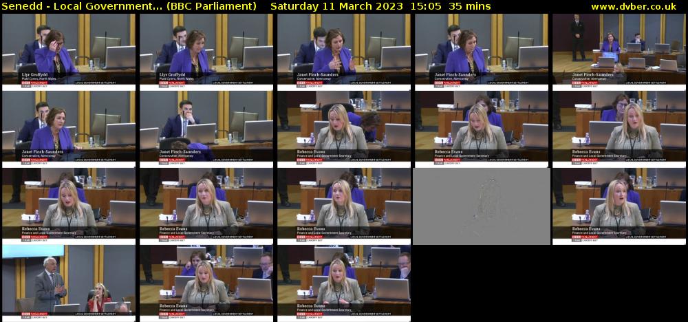 Senedd - Local Government... (BBC Parliament) Saturday 11 March 2023 15:05 - 15:40