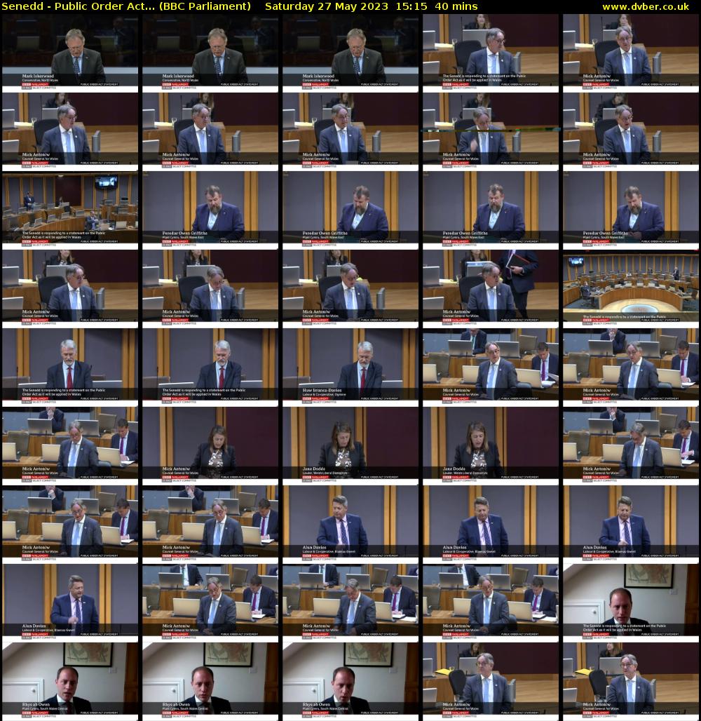 Senedd - Public Order Act... (BBC Parliament) Saturday 27 May 2023 15:15 - 15:55