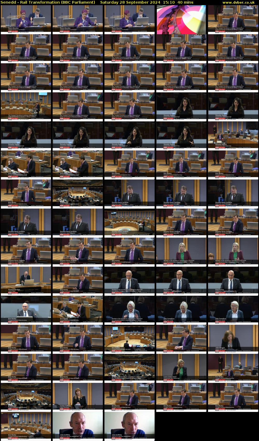Senedd - Rail Transformation (BBC Parliament) Saturday 28 September 2024 15:10 - 15:50
