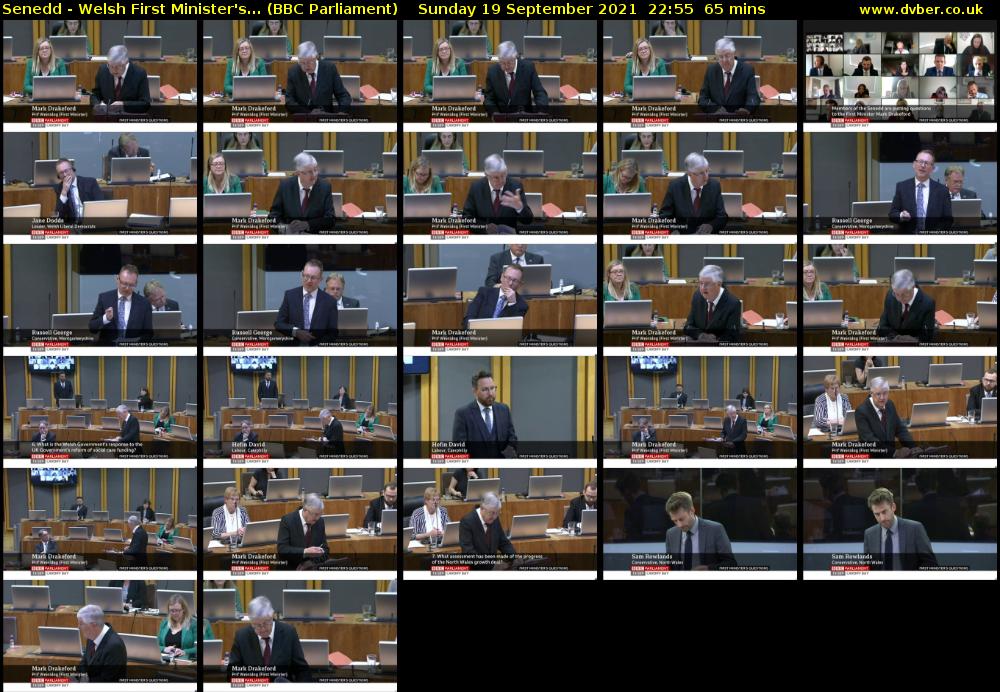 Senedd - Welsh First Minister's... (BBC Parliament) Sunday 19 September 2021 22:55 - 00:00