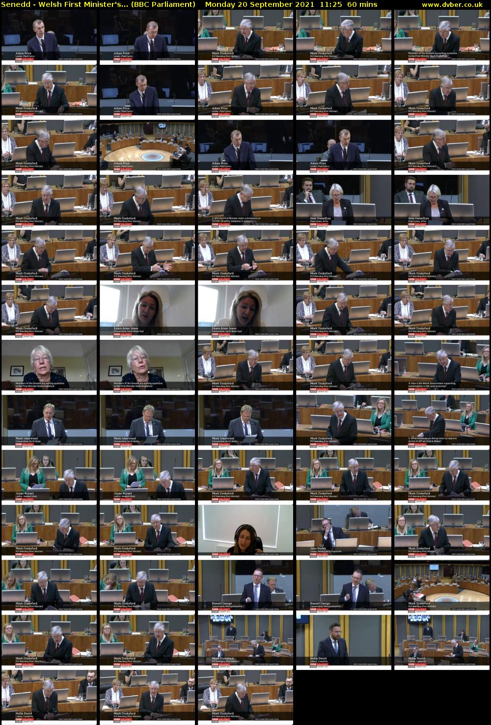 Senedd - Welsh First Minister's... (BBC Parliament) Monday 20 September 2021 11:25 - 12:25