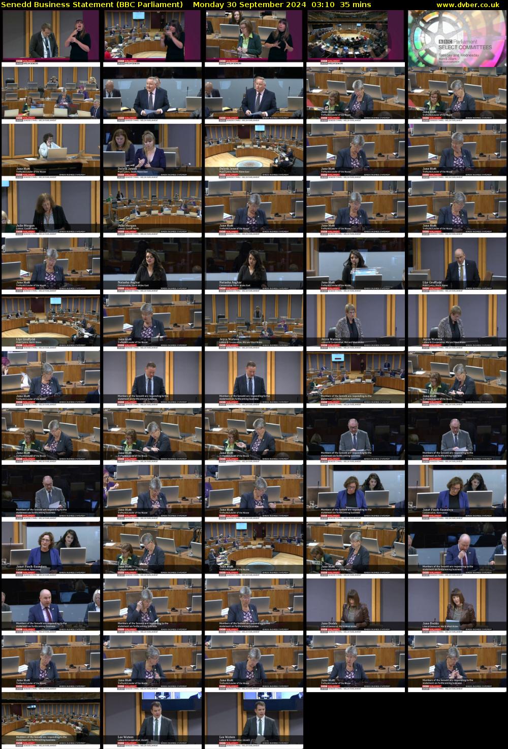 Senedd Business Statement (BBC Parliament) Monday 30 September 2024 03:10 - 03:45