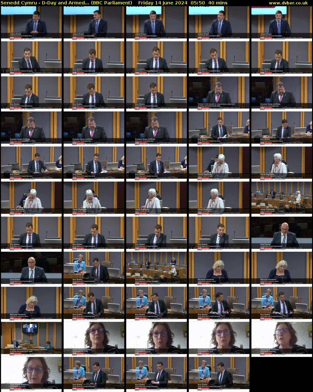 Senedd Cymru - D-Day and Armed... (BBC Parliament) Friday 14 June 2024 05:50 - 06:30