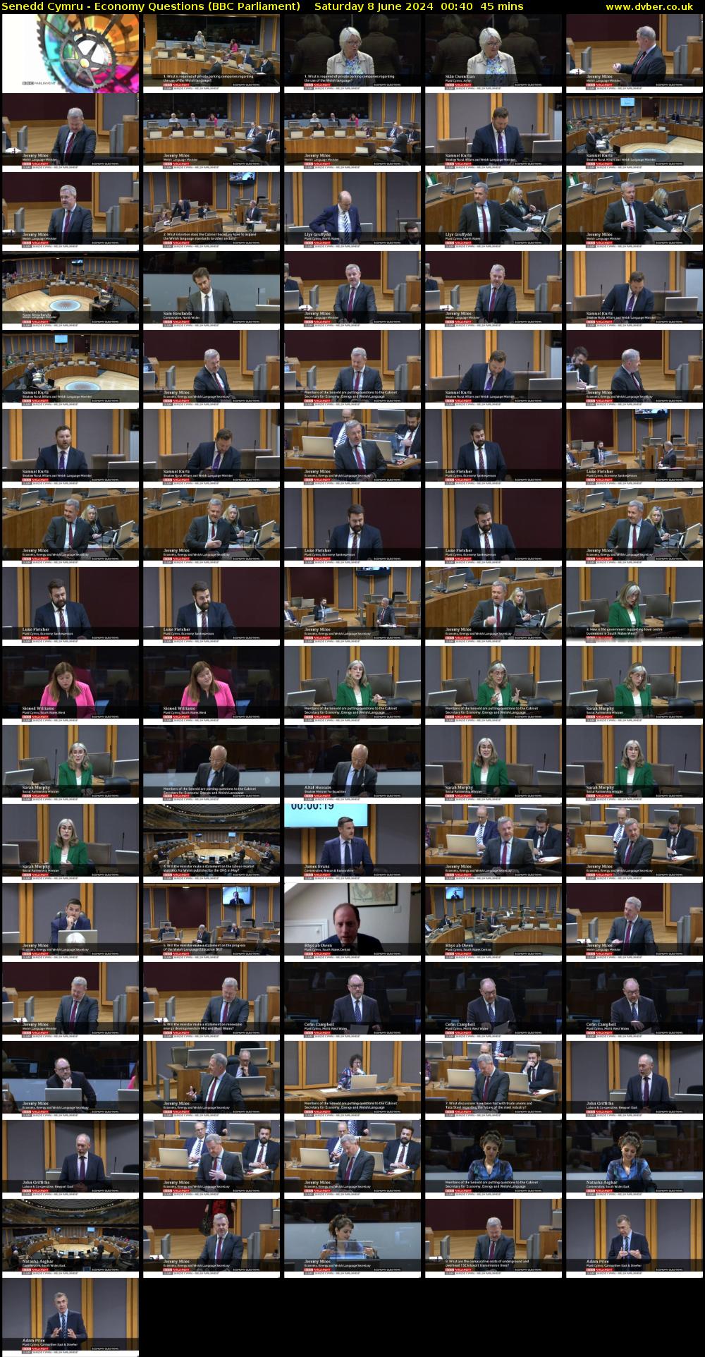 Senedd Cymru - Economy Questions (BBC Parliament) Saturday 8 June 2024 00:40 - 01:25