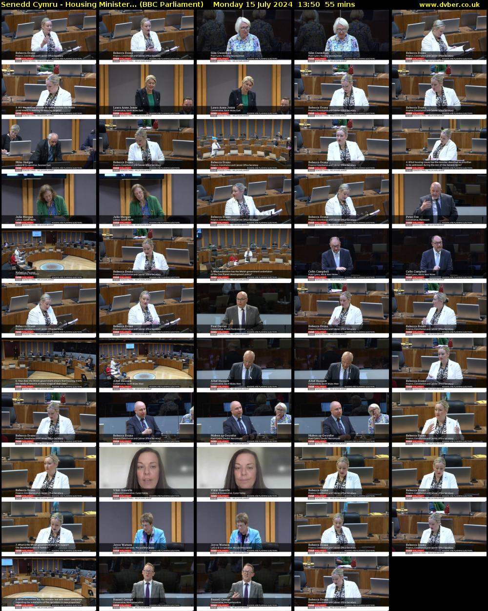 Senedd Cymru - Housing Minister... (BBC Parliament) Monday 15 July 2024 13:50 - 14:45