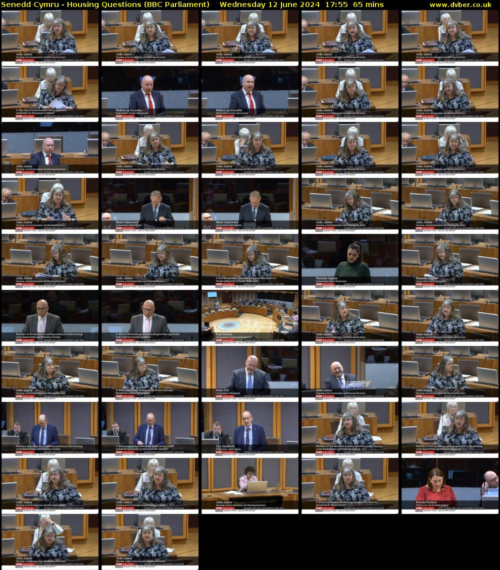 Senedd Cymru - Housing Questions (BBC Parliament) Wednesday 12 June 2024 17:55 - 19:00