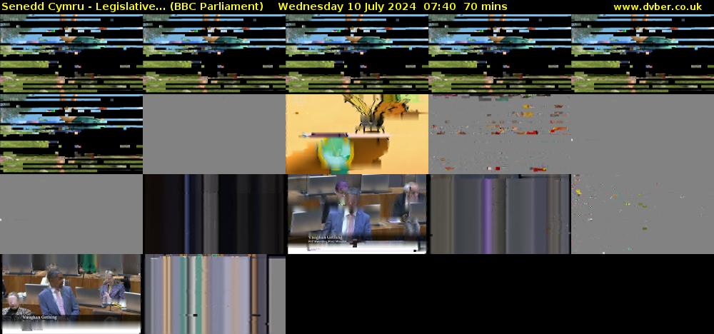 Senedd Cymru - Legislative... (BBC Parliament) Wednesday 10 July 2024 07:40 - 08:50