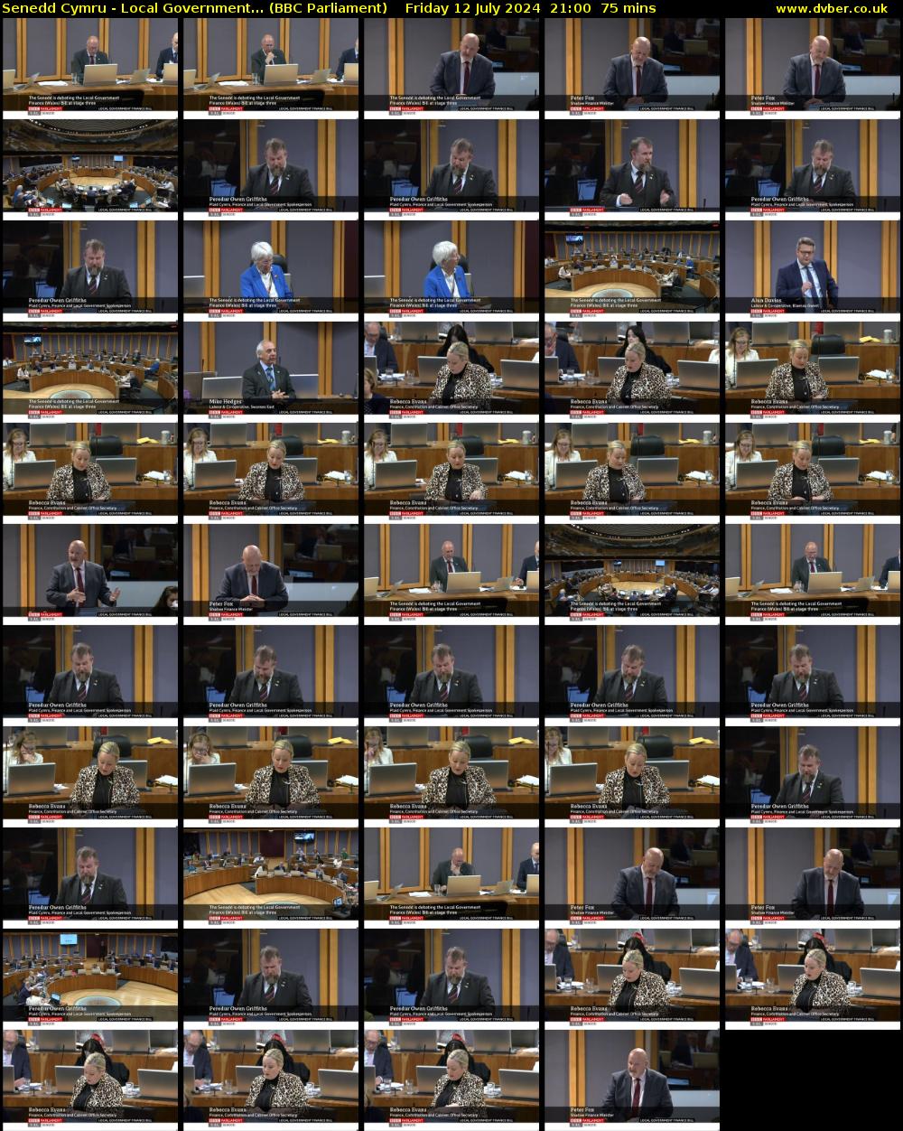 Senedd Cymru - Local Government... (BBC Parliament) Friday 12 July 2024 21:00 - 22:15