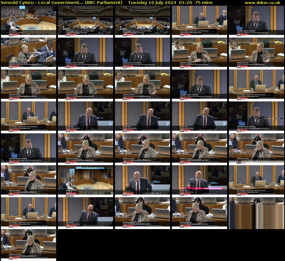 Senedd Cymru - Local Government... (BBC Parliament) Tuesday 16 July 2024 01:20 - 02:35