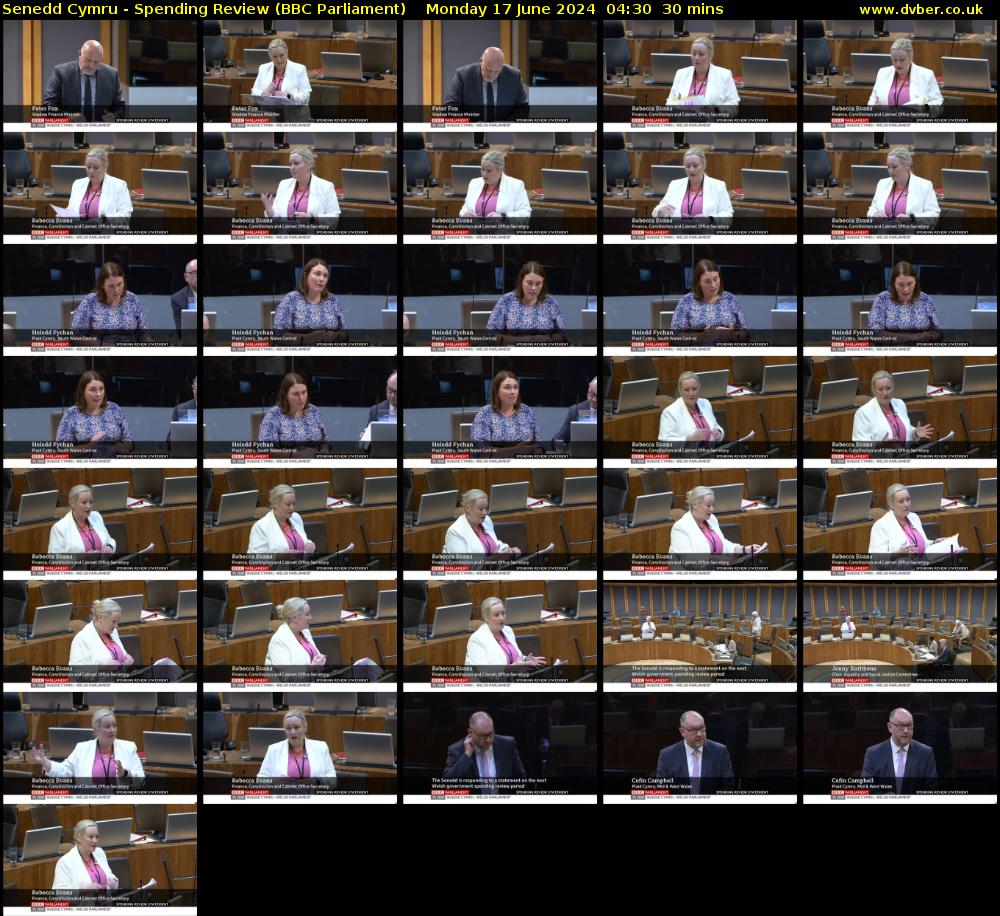 Senedd Cymru - Spending Review (BBC Parliament) Monday 17 June 2024 04:30 - 05:00