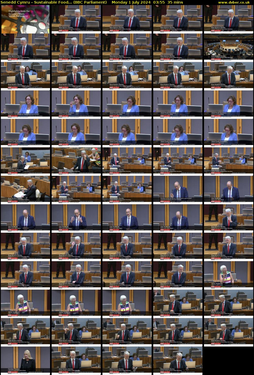 Senedd Cymru - Sustainable Food... (BBC Parliament) Monday 1 July 2024 03:55 - 04:30