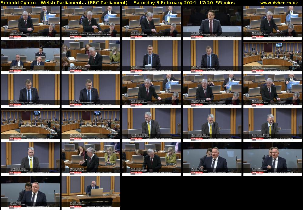 Senedd Cymru - Welsh Parliament... (BBC Parliament) Saturday 3 February 2024 17:20 - 18:15