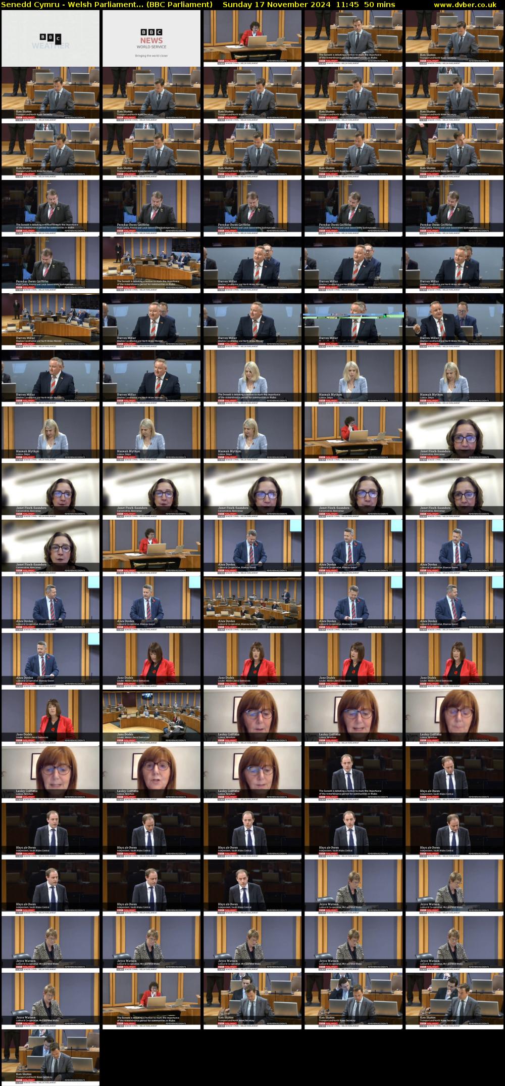 Senedd Cymru - Welsh Parliament... (BBC Parliament) Sunday 17 November 2024 11:45 - 12:35