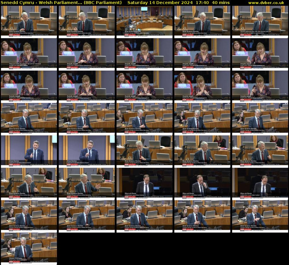 Senedd Cymru - Welsh Parliament... (BBC Parliament) Saturday 14 December 2024 17:40 - 18:20