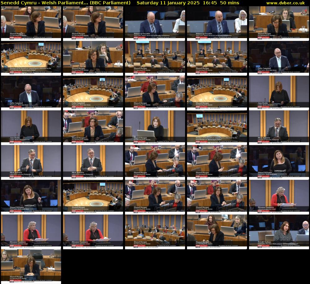 Senedd Cymru - Welsh Parliament... (BBC Parliament) Saturday 11 January 2025 16:45 - 17:35