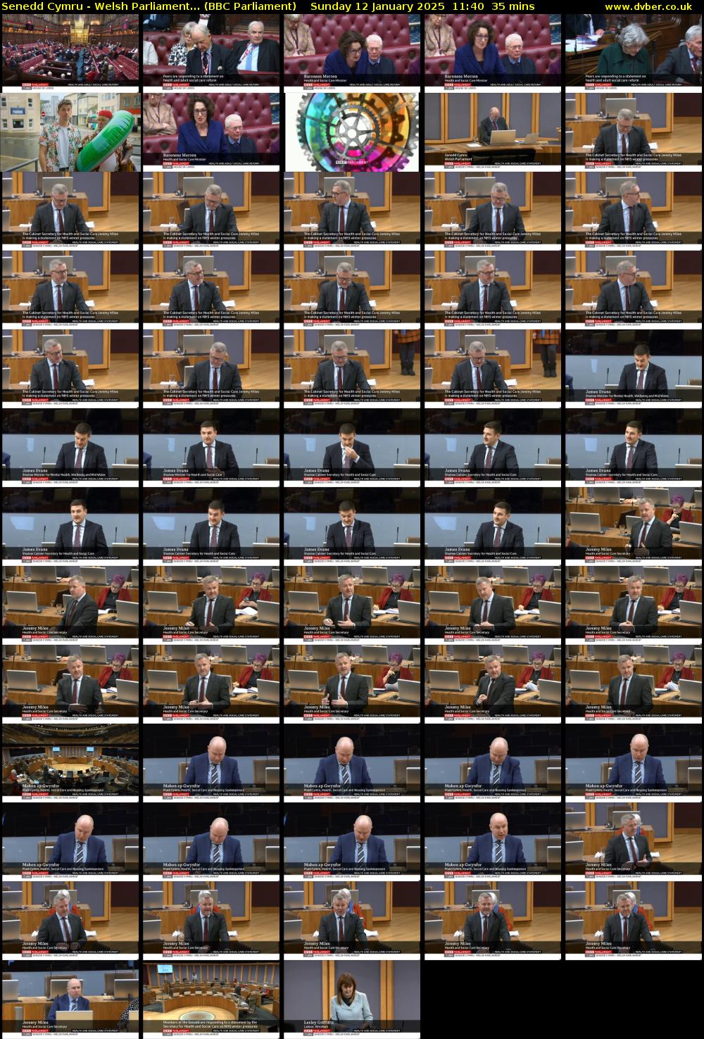 Senedd Cymru - Welsh Parliament... (BBC Parliament) Sunday 12 January 2025 11:40 - 12:15