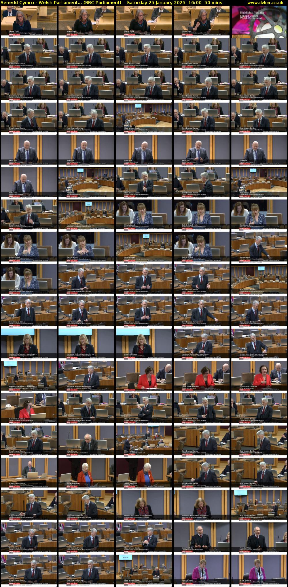 Senedd Cymru - Welsh Parliament... (BBC Parliament) Saturday 25 January 2025 16:00 - 16:50
