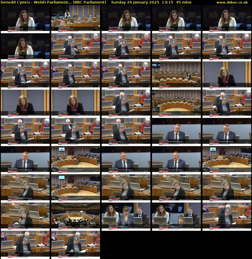 Senedd Cymru - Welsh Parliament... (BBC Parliament) Sunday 26 January 2025 13:15 - 14:00