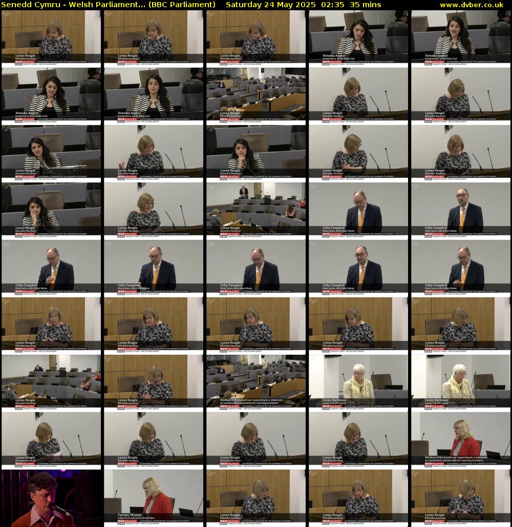 Senedd Cymru - Welsh Parliament... (BBC Parliament) Saturday 24 May 2025 02:35 - 03:10