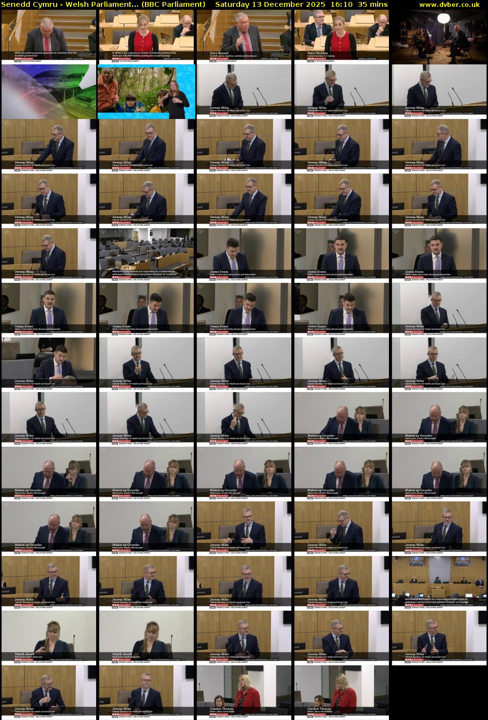 Senedd Cymru - Welsh Parliament... (BBC Parliament) Saturday 13 December 2025 16:10 - 16:45