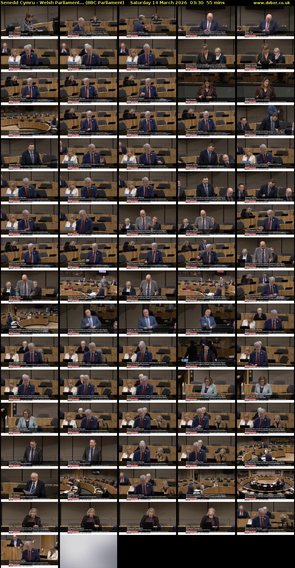 Senedd Cymru - Welsh Parliament... (BBC Parliament) Saturday 14 March 2026 03:30 - 04:25