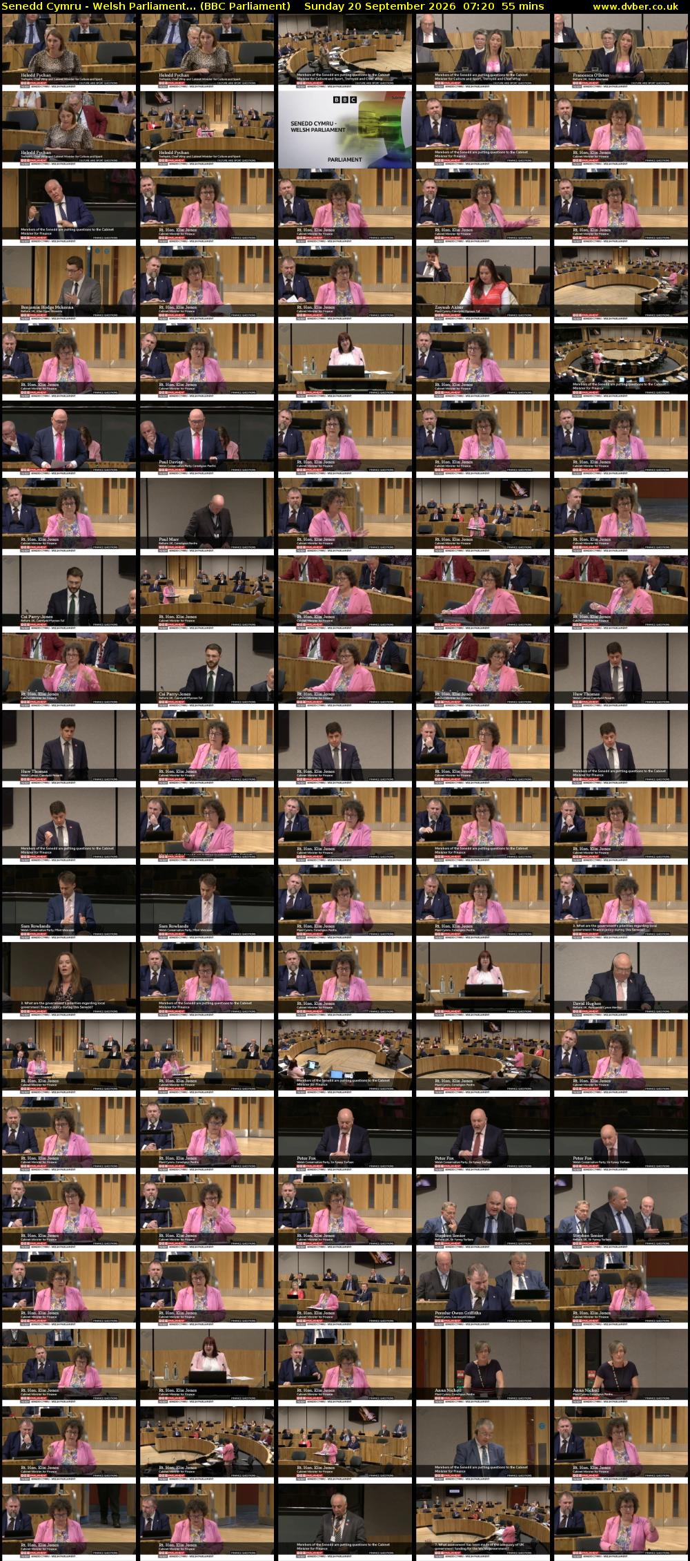 Senedd Cymru - Welsh Parliament... (BBC Parliament) Sunday 20 September 2026 07:20 - 08:15