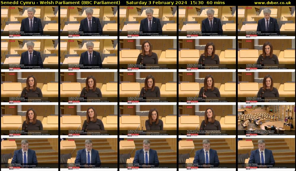 Senedd Cymru - Welsh Parliament (BBC Parliament) Saturday 3 February 2024 15:30 - 16:30