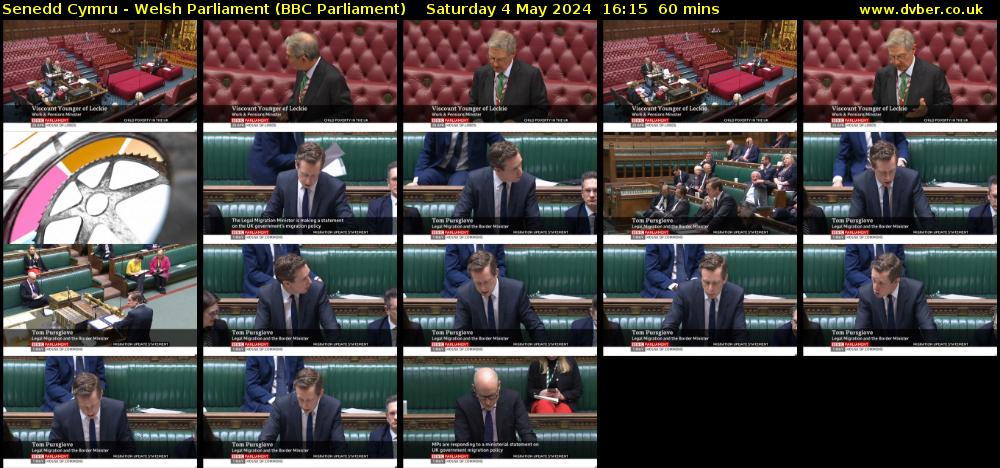 Senedd Cymru - Welsh Parliament (BBC Parliament) Saturday 4 May 2024 16:15 - 17:15