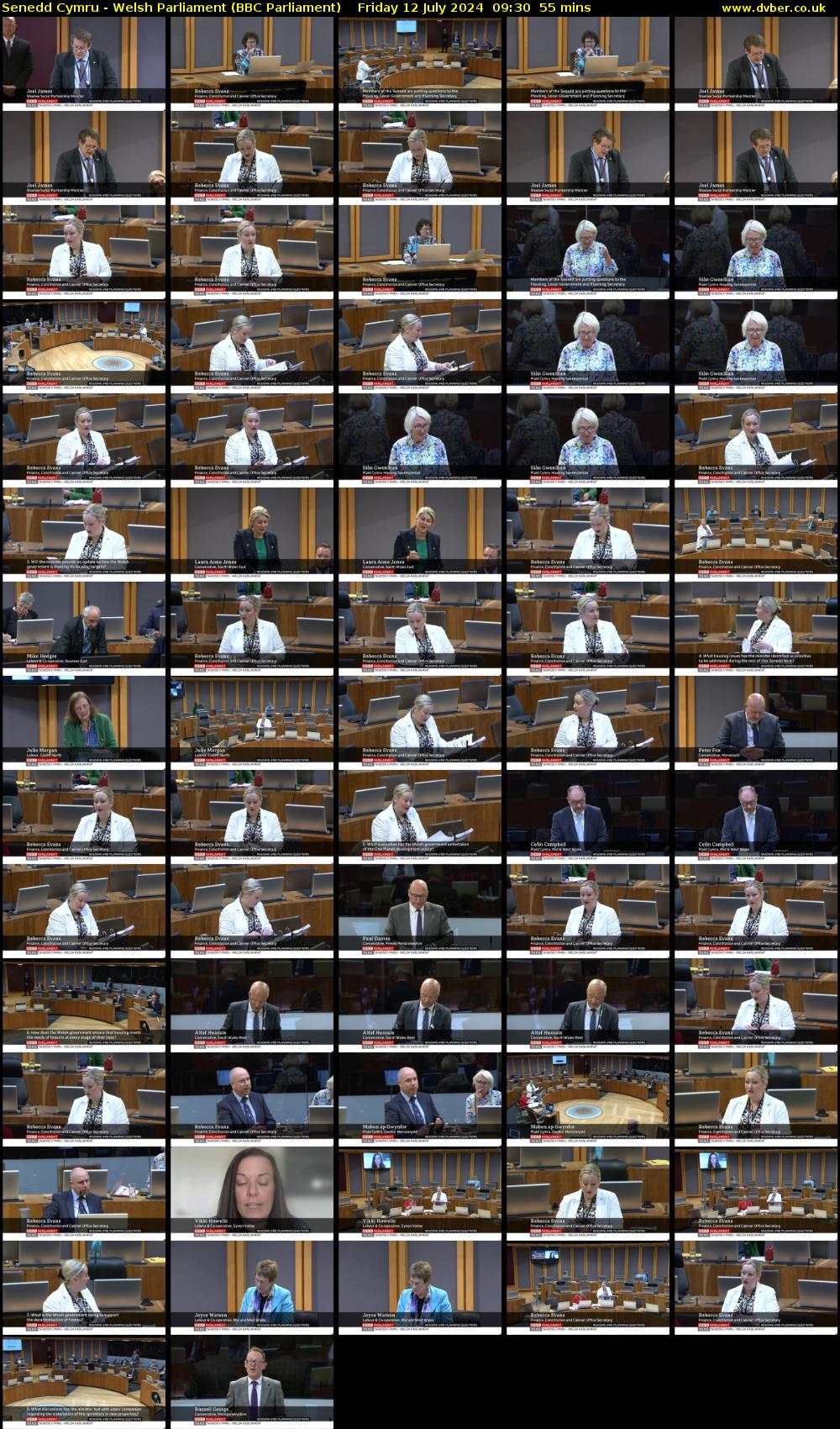 Senedd Cymru - Welsh Parliament (BBC Parliament) Friday 12 July 2024 09:30 - 10:25