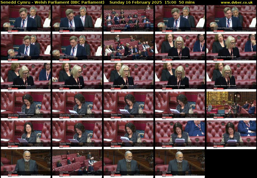 Senedd Cymru - Welsh Parliament (BBC Parliament) Sunday 16 February 2025 15:00 - 15:50
