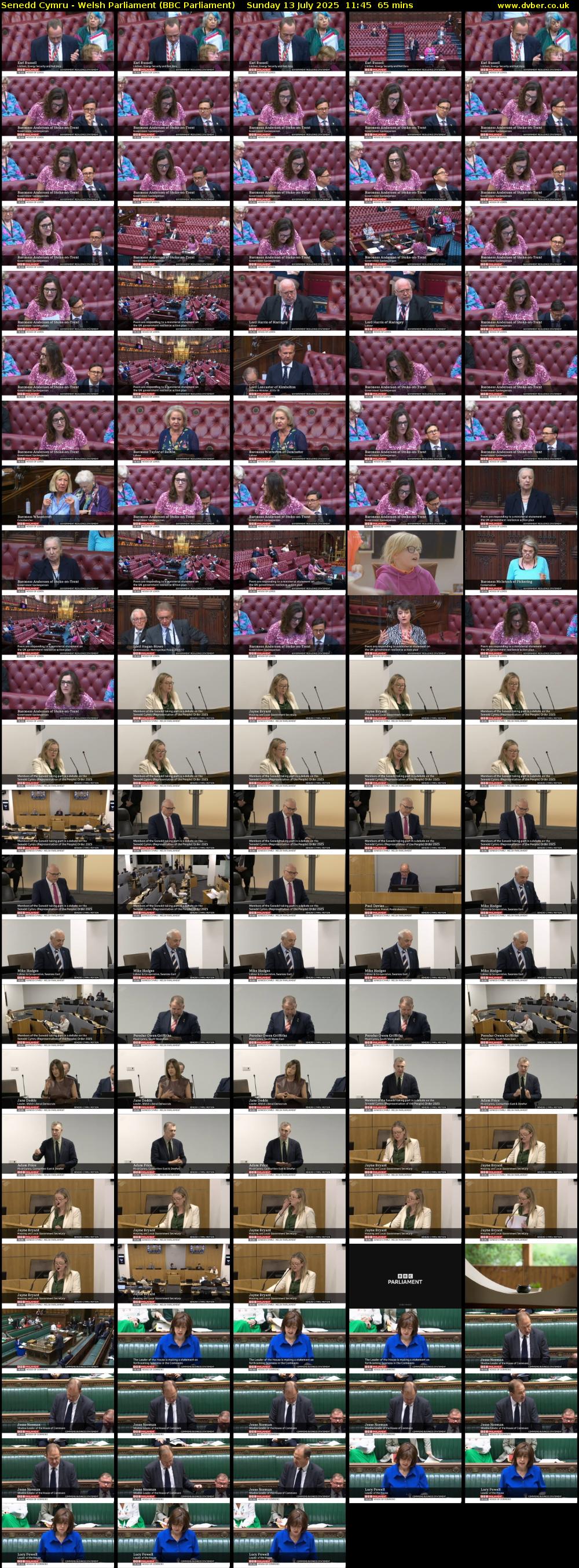 Senedd Cymru - Welsh Parliament (BBC Parliament) Sunday 13 July 2025 11:45 - 12:50