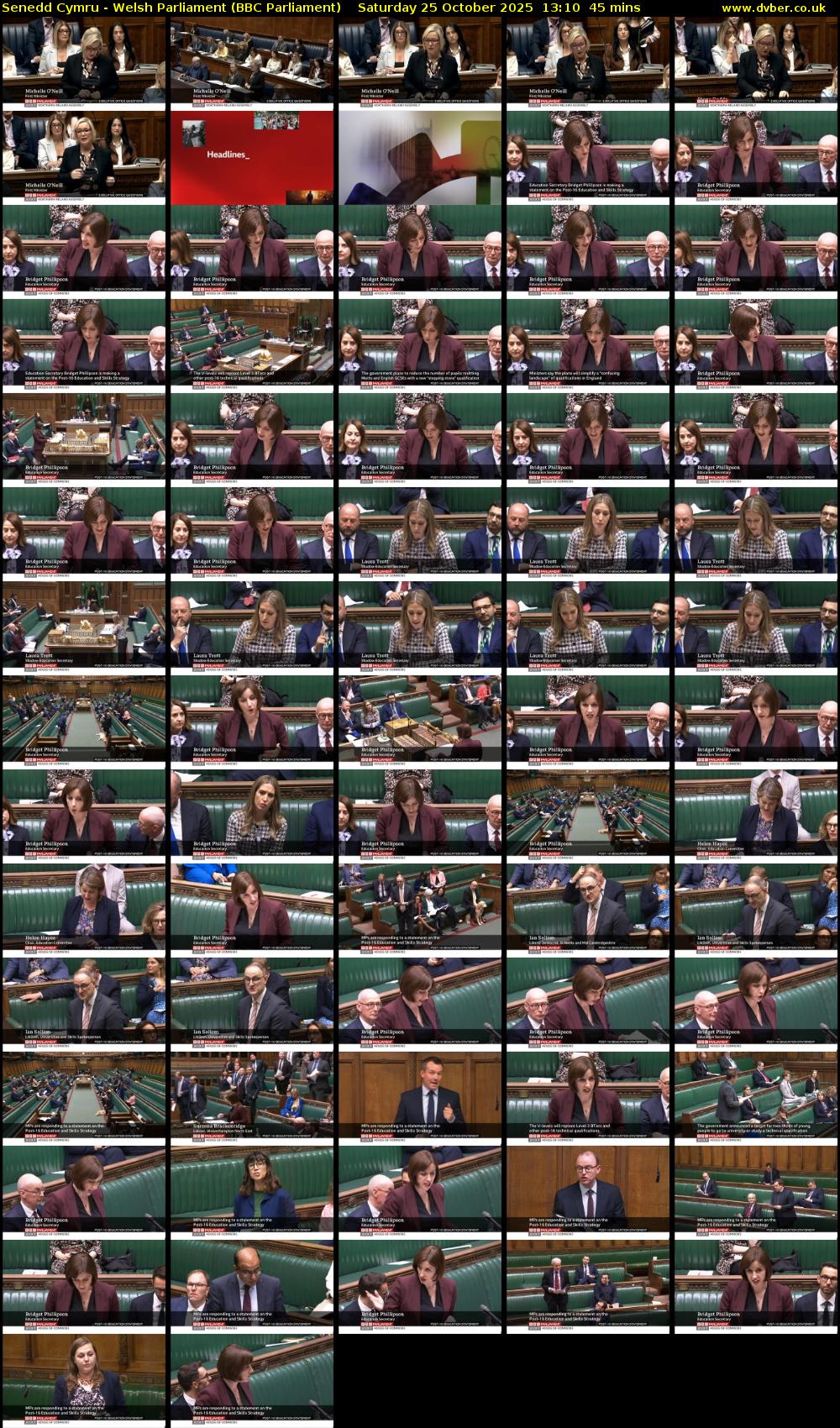 Senedd Cymru - Welsh Parliament (BBC Parliament) Saturday 25 October 2025 13:10 - 13:55