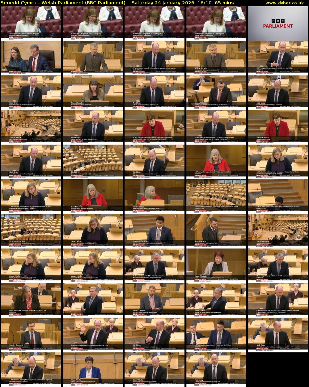 Senedd Cymru - Welsh Parliament (BBC Parliament) Saturday 24 January 2026 16:10 - 17:15