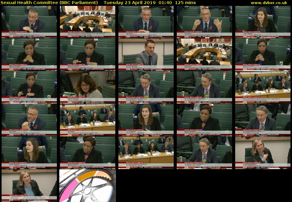 Sexual Health Committee (BBC Parliament) Tuesday 23 April 2019 01:40 - 03:45