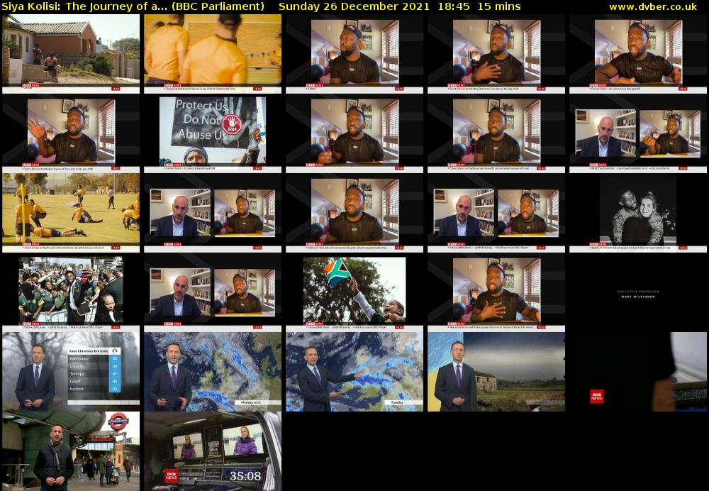Siya Kolisi: The Journey of a... (BBC Parliament) Sunday 26 December 2021 18:45 - 19:00